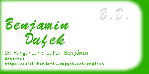 benjamin dufek business card