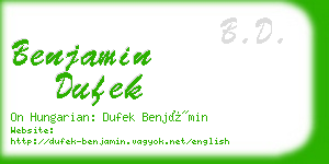 benjamin dufek business card